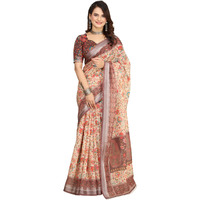 Greciilooks Cotton Sarees For Women | Saree Party Wear | Traditional Sarees For Women (Beige, Free)