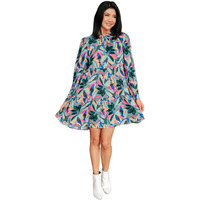Dhruvi Trendz Women's Rayon Fit And Flare Above The Knee Dress (Dt-Wd1165_Multicolor