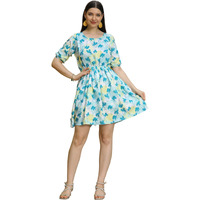 Om Sai Latest Creation Western Dresses For Women | Short A-Line Dress For Girls | Mini Dress For Women(Green_L) (Xxx-Large, Green)
