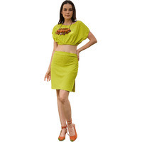 Purvaja Womens Mini Co-Ords (Luna-002-Lemon_Yellow_Medium)