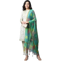 Greciilooks Womens Cotton A-Line Regular Fit Kurta Set (Green , Medium)