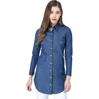 Kotty Blue Casual Women Denim Dress (Blue-L)