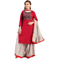 Aarika Girls Ethnic Wear Maroon Colour Floral Print Rayon Kurti-(8-15 Years)-(Kurti-Tr-K-889)