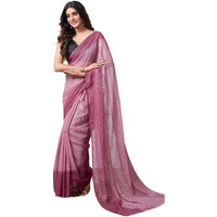 Satrani Women's Georgette Woven Zari Stripe & Ready To Wear Saree With Unstitched Blouse Piece (3477S5984N_Pink)