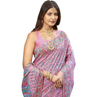 Glory Sarees Women's Kashmiri Pashmina Silk Woven Saree With Blouse Piece (Heritage_Silk110_Pink)