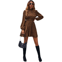 Greciilooks Western Dresses For Women | A-Line Knee-Length Dress | Mini Western Dress For Women | One Piece Dress (Small, Brown)