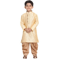 Jbn Creation Boys' Gold Silk Blend Kurta And Dhoti Pant Set (Vasbk023Goncdrg, For 5-6 Years)