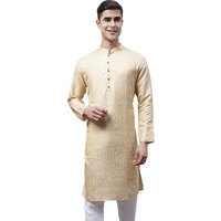 Jompers Men's Ethnic Woven Design Kurtas (Beige, Xxl)