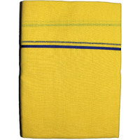 Prakasam Cotton Mens Single Colour Dhoti/Single Mundu/1.30X2.00 Meter Single Dhoti (Yellow)