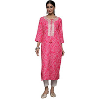 Varanga Women's Viscose T-Shirt (Nv_Vkur384-M_Pink