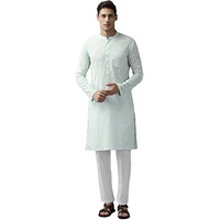 See Designs Men's White Cotton Straight Kurta With Slub Effect - Sdkt1020L (L)