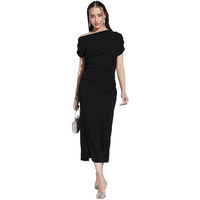 Selvia Women's Lycra Bodycon Knee Length Dress (775Dtk12021N-Xl_Black