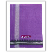 Prakasam Cotton Mens Single (1.28 X 2.25 Mtrs) Colour Thalapathi Border Dhoti/Fine Quality Single Jumbo Size Dhoti (Violet)