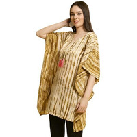 Tee Projekt Crepe Elegant Kimino Sleeves Women's Kaftan Yellow