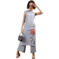 Womanista Women's Viscose Rayon Solid Regular Set (Co-Ords_9161_Pale Blue