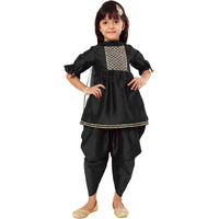 A.T.U.N. (All Things Uber Nice) Girls Pleated Gotta Patti Kurti With Dhoti Pants & Dupatta