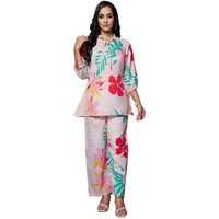 Greciilooks Women Rayon Blend Ethnic Wear Formal Kurta Co-Ord Set (Gl-W1847&Tr904-L-Beige Beige)