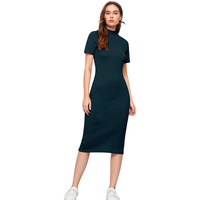 Leriya Fashion Women's Polycotton Bodycon Maxi Dress (Lf-Wd1158_Turquoise_M)