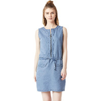 Miss Chase Women's Denim Bodycon Dress(Mcaw18Den04-25-158-02,Light Blue,X-Small)