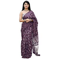 Shiv Textiles Cotton Printed Saree For Women.(Smc-St-321-Wine)