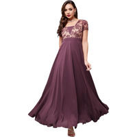 Miss Chase Women's Square-Neck Maxi Dress (Mcss22D06-48-271-05, Mauve, L)