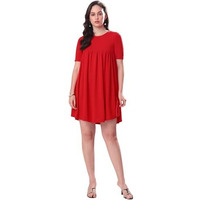 Purvaja Womens Fit & Flare Mini Dress (Bely-087_Red_Xx-Large)