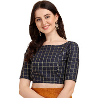 Oomph! Jacquard Blue Readymade Blouse For Women - Rbbl97L