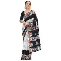 Shiv Textiles Womens Black Pure Cotton Wedding Wear Saree (Smc-427-Black)