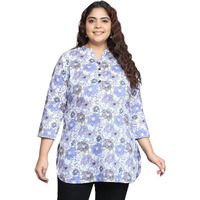 Tissu Women's Plus Size Multicolor Floral Printed Pure Cotton Kurti (2269_Multicolor_6Xl)