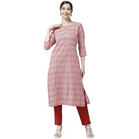 Aarika Women's Cotton Regular Tunic Shirt (Kurti-W-Nm-D-122_Red