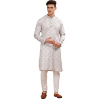 Be Active Men's Printed Brown Kurta Set || Men Kurta Pajama || Men Kurta Pajama Set || Kurta Pajama For Men (C-Rf0049 Set 1 L)