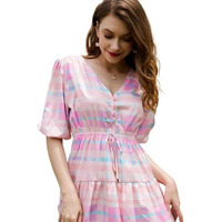 Dhruvi Trendz Womens Rayon Women Western Dresses Regular Fit A-Line (Dt-Wd-1019_Pink_Xl)