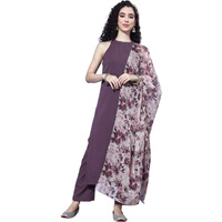 Varanga Women's Crepe Regular Kurta Set (Nv_Vskd31467_Vardup1427_Purple
