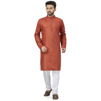 Be Active Men's Solid Brown Kurta Set || Men Kurta Pajama || Men Kurta Pajama Set || Kurta Pajama For Men (N-Rfsk0001 23 Set S)