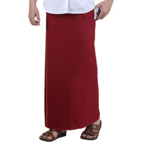 Prakasam Cotton Mens Maroon Colour Welcro Pocket Single Dhoti (Roja-Maroon) Size -Small (Hip Size 26 To 32)