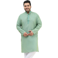 Sojanya Plus(Since 1958) Men's Cotton Dark Green Checked Kurta