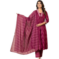 Alvami Women's Viscose Regular Fit Kurta Set (Keval_Pink_05