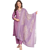 Fabnex Kurta For Women | Women Kurta Pant Set (K-124-Purple-S)