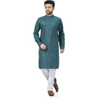 Be Active Men's Cotton Solid Regular Fit Kurta (Rfsk0001 37-1-S_Turquoise_S)