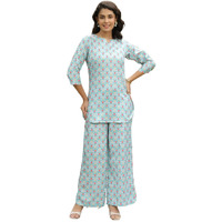 Greciilooks Women's Rayon Printed Regular Kurta Set (Gl-W2131&Tr1098_Light Green_Xl)