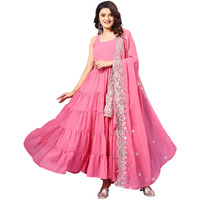 Fashion Basket Georgette Anarkali Dress For Women Light Pink