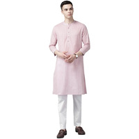 See Designs Men's Pink & Maroon Stripe Printed Straight Kurta - Sd2Kt_1129S