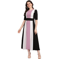 Purvaja Women's Corduroy Fit And Flare Maxi Dress (Lucy-516-Lv-Bl-M_Light Violet