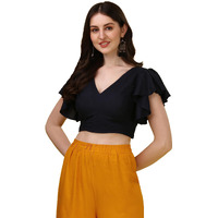 Oomph! Cotton Readymade Blouse For Women, Blue, V-Neck, Rbbl365M