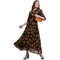 Tee Projekt Women Stylish Maxi Dress|Elegant Graceful Georgette Dress