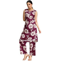 Varanga Floral Printed Sleeveless Kurta With Trouser