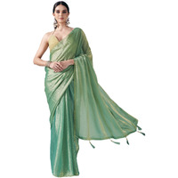 Womanista Women's Jimmychoo Two Tone Saree With Un-Stitched Blouse
