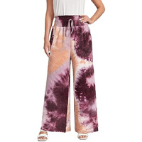 Om Sai Latest Creation S To 2Xl Reyon Printed Loose Fit Flared Wide Leg Palazzo's Pants For Women Multicolors (Large, Purple)