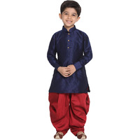 Jbn Creation Boys Silk Blend Navy Blue And Maroon Kurta And Dhoti Set - Elegance For Festivals_Vasbuk001Buncdma_30