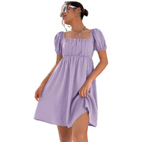 Shasmi Georgette A-Line Midi Dresses One Piece Dress For Women_Purple